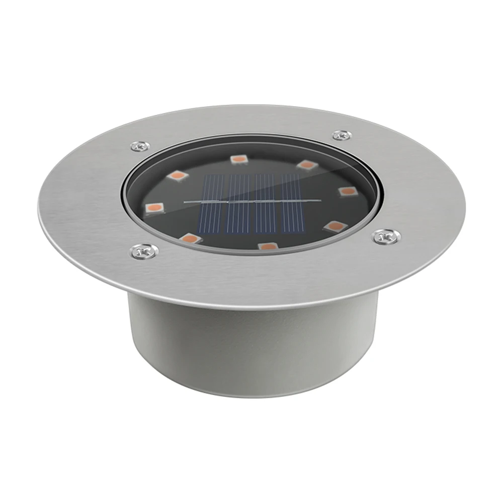 Lâmpada de Fundição de Alumínio Lâmpadas do Gramado Solar do Jardim Terraço e Jardim à Prova d' Água Convés Solar Enterrado Decoração 8leds Luz 11 Solar Enterrado Lâmpada De Fundição De Alumínio