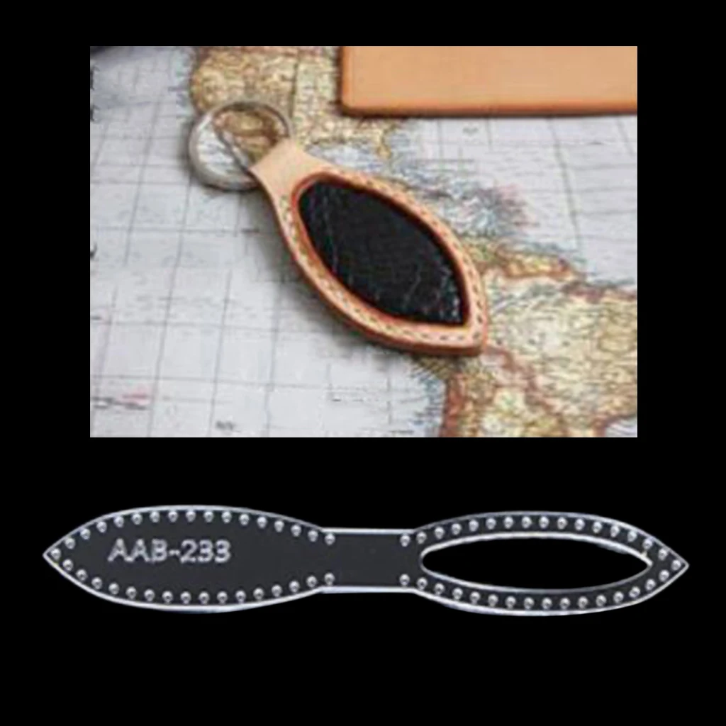 Clear DIY Leather Craft Acrylic Coin Purse Keychain Pattern Stencil Template Tool