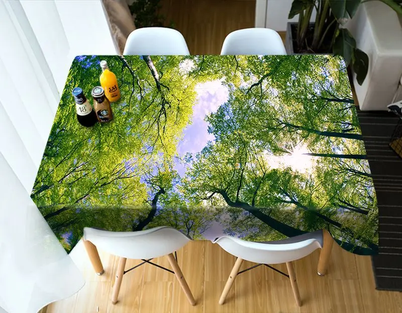 

Poplar tree pattern wood tablecloth round tablecloth factory direct