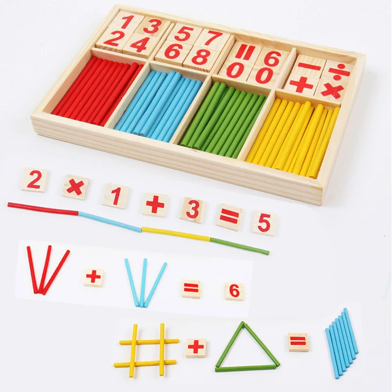 LYONAVA Children Math Toys Montessori Educational Wooden Preschool Abacus Learning Baby Boy Girl Kid Classfication Gift