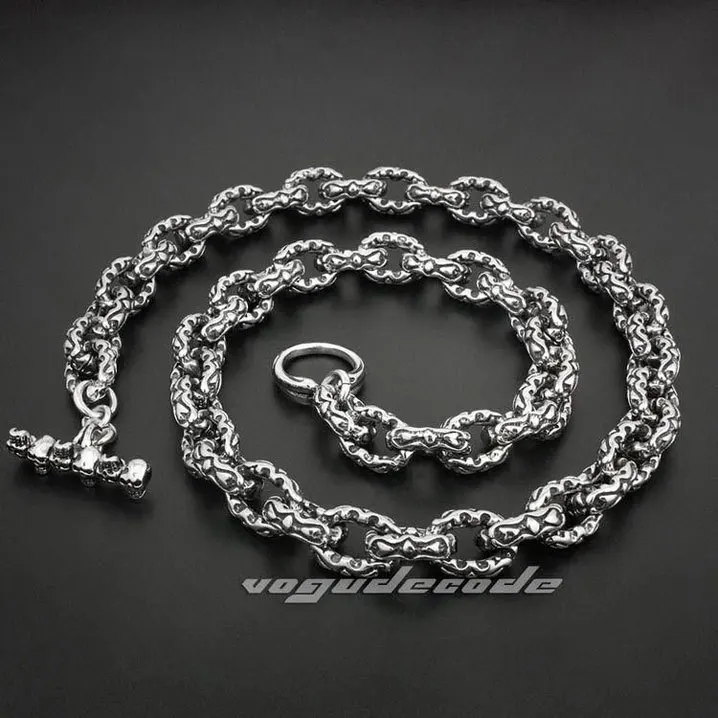 Rocker Fashion Necklace Solid 316L Stainless Steel Cool Men's Biker