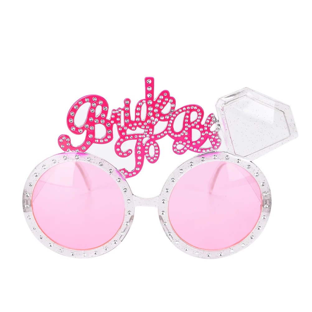 Bride To Be Glasses For Bachelorette Hen Party Wedding Decoration Pink Bling Diamond Ring Stag Fancy Dress Supplies
