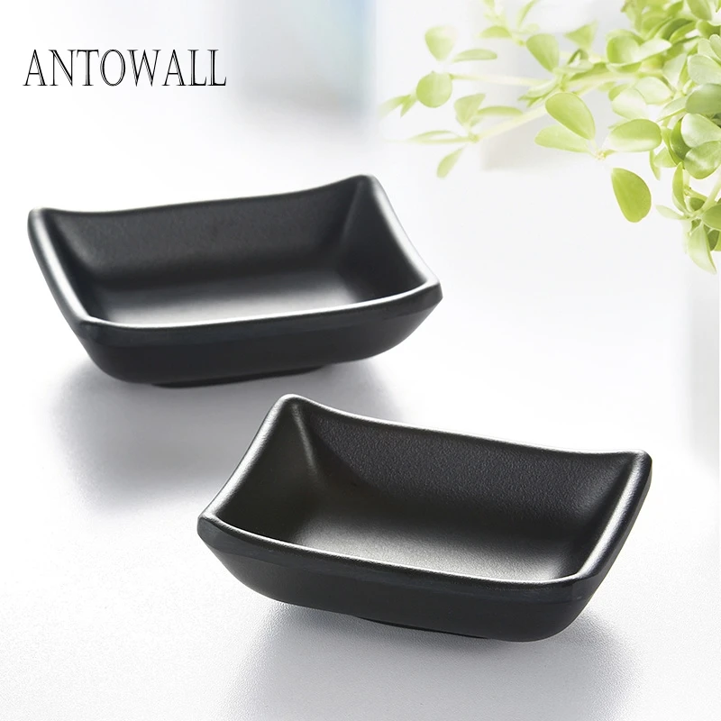 ANTOWALL 2Pcs High quality imitation porcelain melamine soy sauce dish