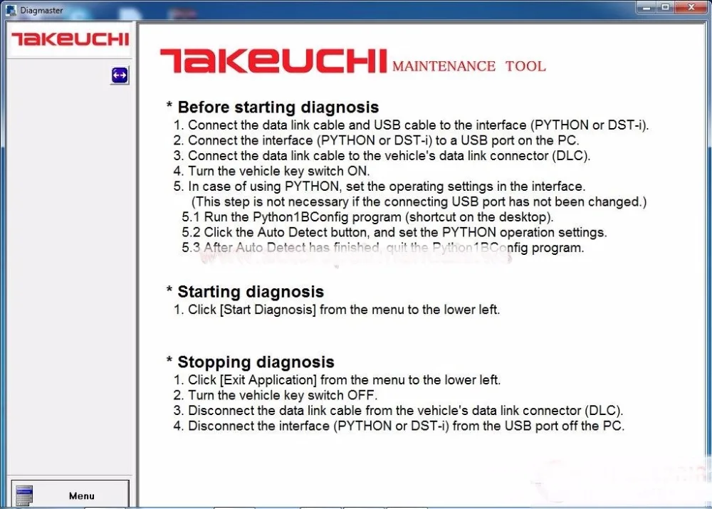 Takeuchi Diagmaster инструмент для обслуживания двигателя 4.1.0|engine tools|tool servicetools engine |