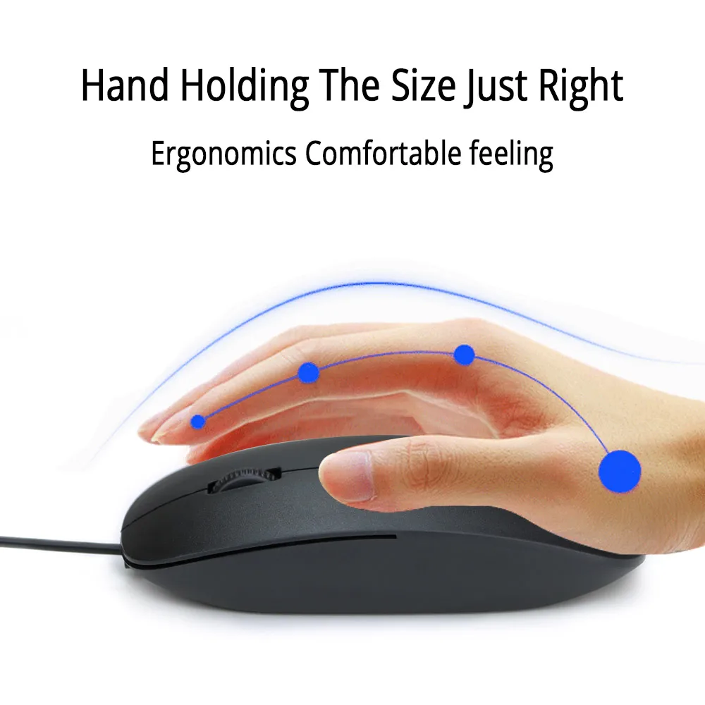 Ultra thin USB Wired Mouse 1200dpi 3D Optical Gaming Mice Mouses For PC Laptop Notebook Computers mini Mouse For office Home