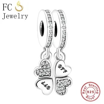 

Best Friends Forever Pendant Dangles Charm Lucky Solid 925 Sterling Silver BFF Fit Charm Bracelet & Bangle Factory Price