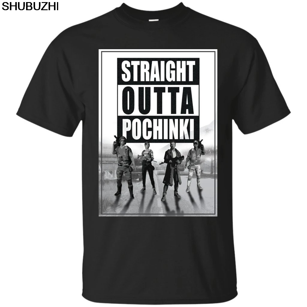 

Straight Outta Pochinki pubg T-Shirt Tee Shirt Hipster Harajuku Brand Clothing T Shirt Retro 100% Cotton Print Shirt Tee