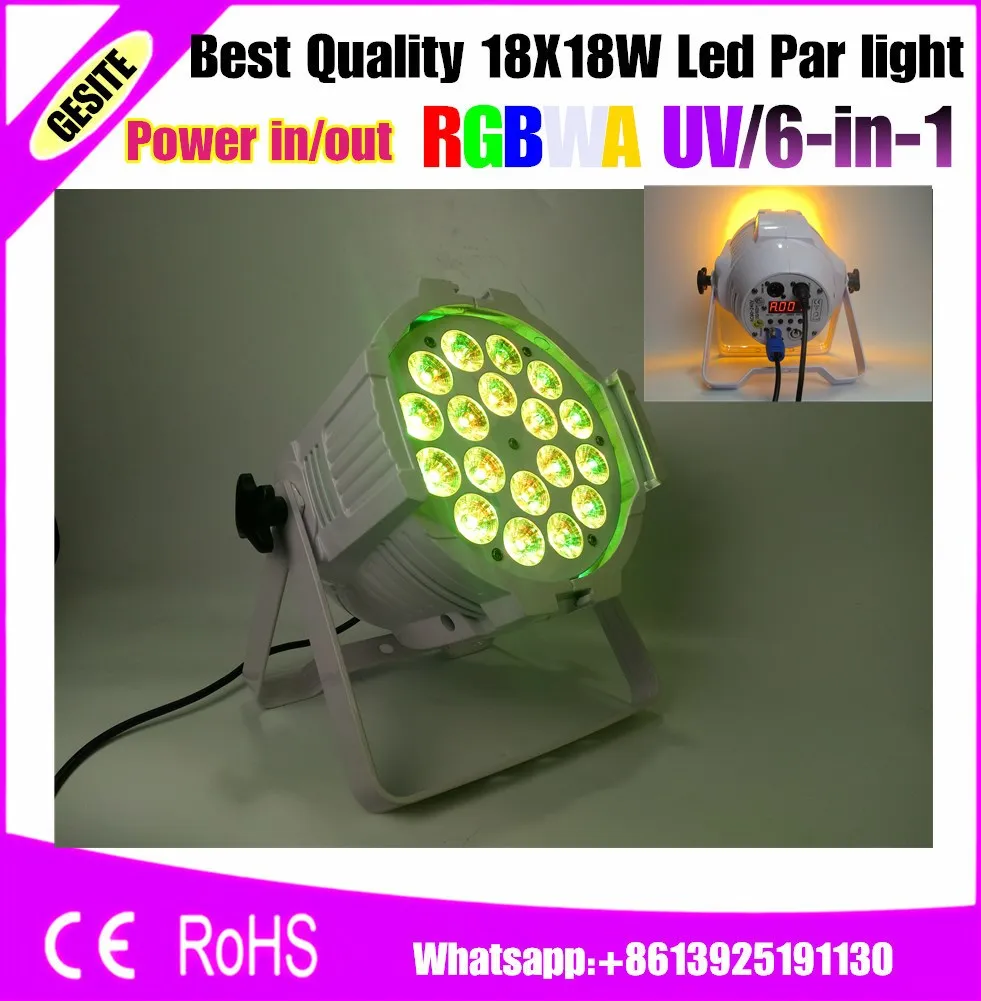 2 шт./Лот 18 шт. * Вт 6 в 1 Quad Color RGBW/RGBA/RGBWAUV LED Par Can с Powercon DMX IN OUT|led par|led par canled rgba |