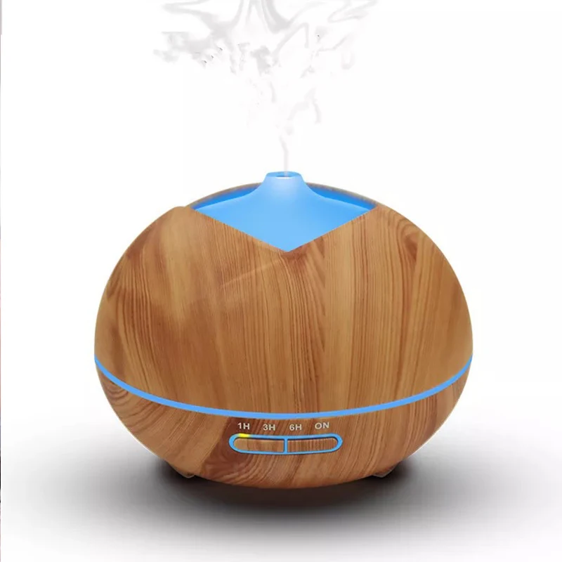 

400ML Essential Oil Aroma Diffuser Aromatherapy Ultrasonic Humidifier With Wood Grain 7 Changing LED Lights For Home Office