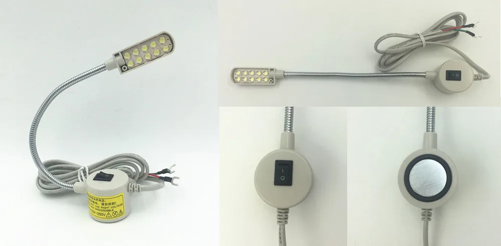 Высокое качество 10 лет завод D10C-0.5W светильники для швейной машинки 10 светодиодных ламп лампа Магнитная база Гусенек