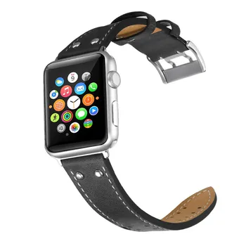 

CRESTED Genuine leather strap for apple watch band 42mm 38mm iwatch series 3/2/1 wrist band bracelet Cowhide watch band strap
