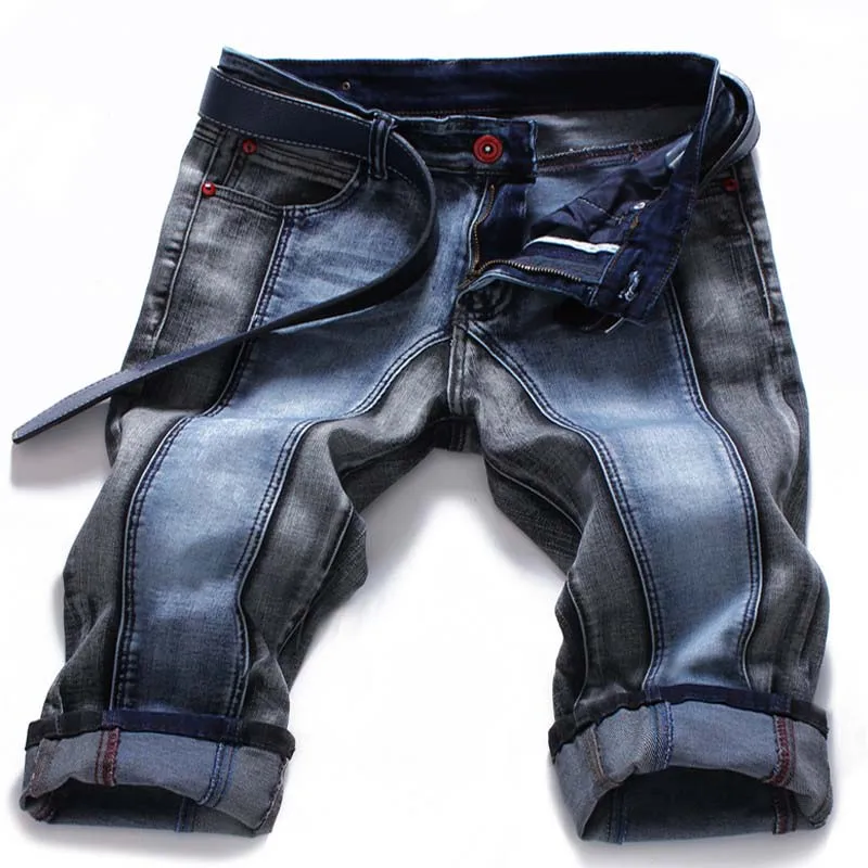 Mcikkny Fashion Men's Straight Denim Shorts Slim Fit Patchwork Jeans Shorts For Male Straight Streetwear Mcikkny Fashion Men's Straight Denim Shorts Slim Fit Patchwork Jeans Shorts For Male Straight Streetwear