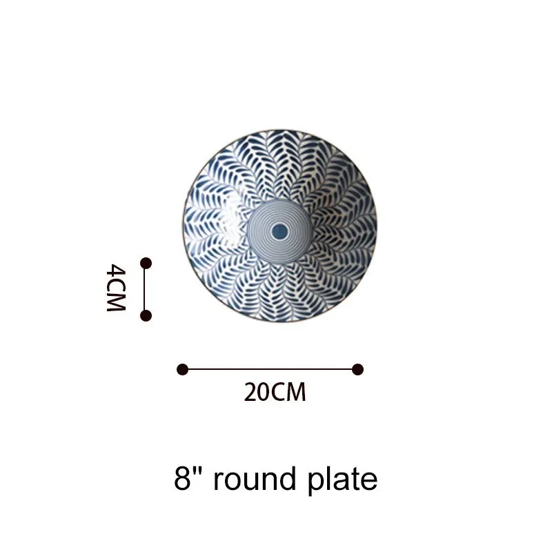 В японском стиле Керамика Посуда бытовая плита оригинальность круглое блюдо салат миска AKUHOME - Цвет: 8 inch disc
