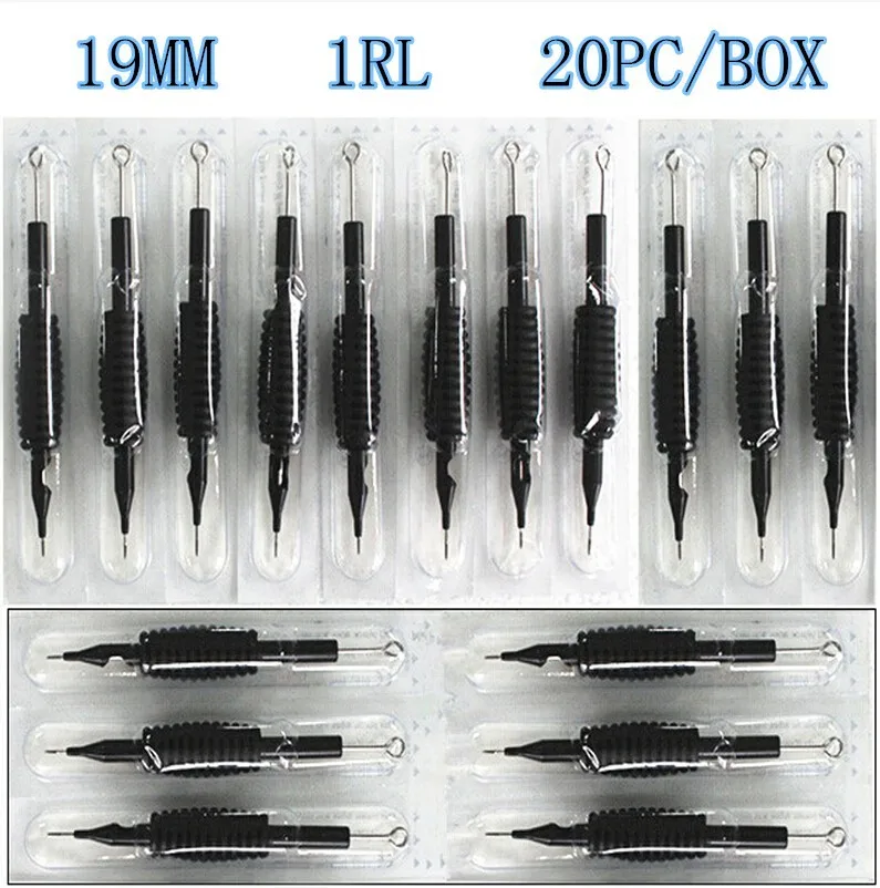 Yilong 20 x одноразовые Насадки для татуажа трубки с Вышивка Крестом Иглы Ассорти 1RL Размеры 3/4 "(19 мм) для татуировки Вышивка Крестом Иглы чернил