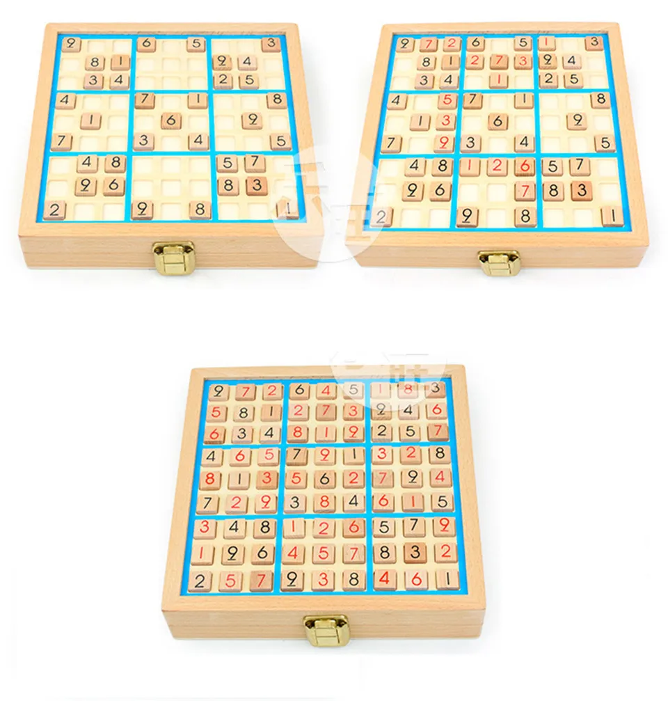 BSTFAMLY дети Sudoku шахматы бук деревянный с ящиком 22,5*22,5*5 см 81 шт./компл. настольная головоломка игра дети игрушка интересный подарок S01