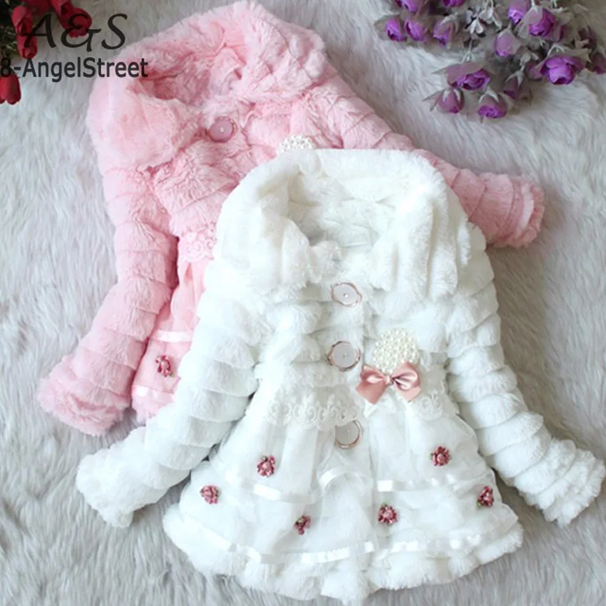 Related Products Your girl will be the cutest little monster in the Faux Fur Jacket from Cat and Jack. Black, pink and purple spots make for a vibrant pattern against a stark white background of shaggy fur .