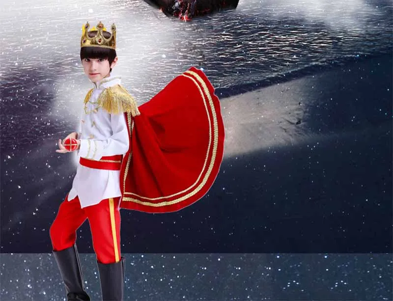 Children's New Year's Costumes Boys Prince Cosplay Halloween Christmas Kids Leader King Clothes With Crown Scepter Cloak Sets Children's New Year's Costumes Boys Prince Cosplay Halloween Christmas Kids Leader King Clothes With Crown Scepter Cloak Sets