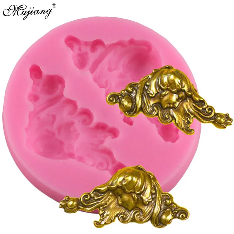 

Mujiang Mirror Image Woman Silicone Mold Angel Avatar Chocolate Gumpaste Molds Fondant Cake Decorating Tools Candy Clay Mould
