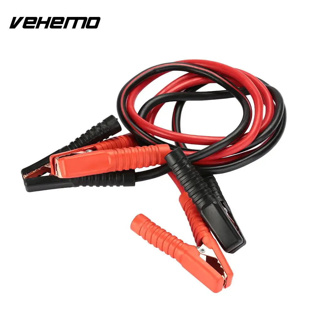 Vehemo 1 пара пусковой автомобильный прыгающий провод автомобильный аккумуляторный кабель 2 м жесткий ношение провод для прикуривания с зажимом шнур питания безопасный