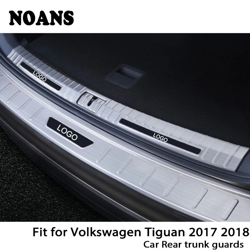 

NOANS For Volkswagen VW Tiguan 2017 2018 MK2 Auto Car Rear Trunk Door Bumper Anti Scratch Strips Stainless Steel Accessories