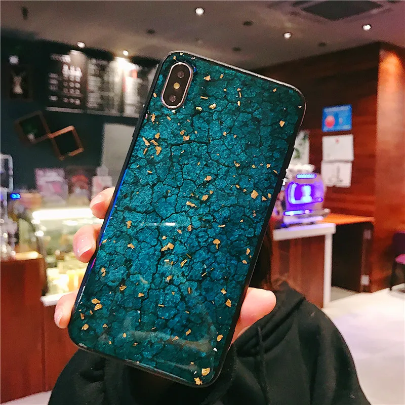 Блестящий блестящий чехол для телефона iPhone 11 Pro X XR XS Max Gold foil мягкий 6 6S 7 8 Plus