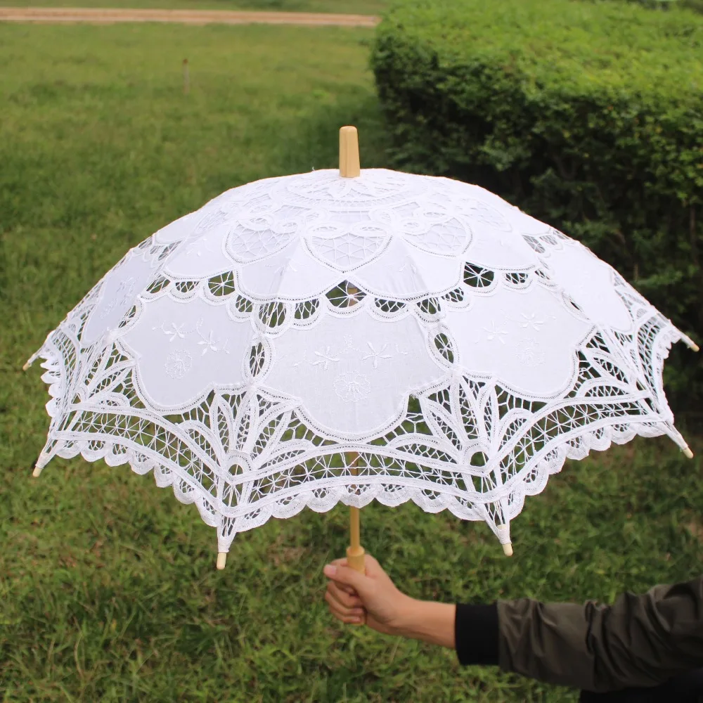 Lace Sun Umbrella Girl Child Flower Parasol Bridal Wedding Photography 42*10cm 