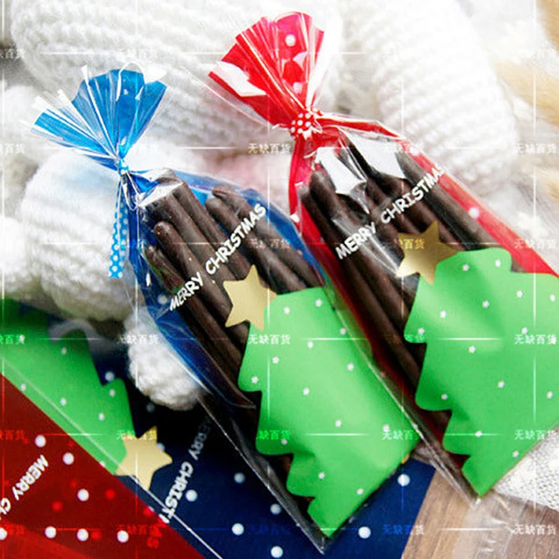 50pack 50pcs 2019 Christmas Decorations For Home 100PCS/Lot Food Packaging Plastic Bags Chocolate Candy Cake