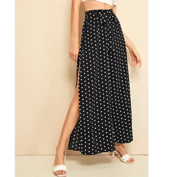 

hirigin new fashion Women's Polka Dot Wide Leg Pants female Loose Elastic Waist Long Pants ladies summer casual empire trousers