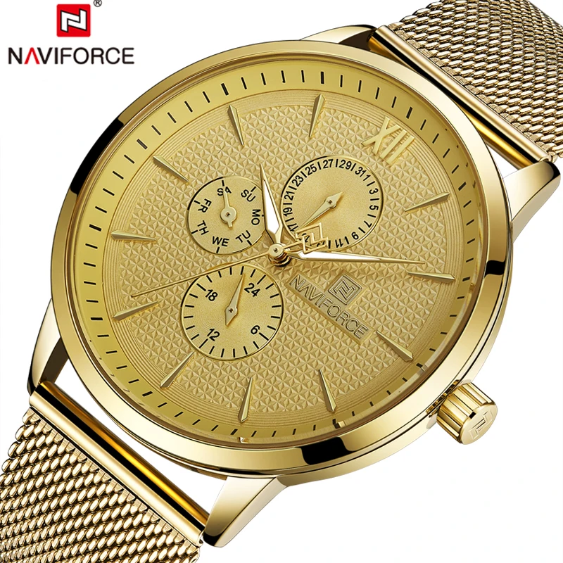 

2018 Men Watches NAVIFORCE Luxury Brand Fashion Stainess Quartz Watch Men Waterproof Army Military Sport Clock Relogio Masculino