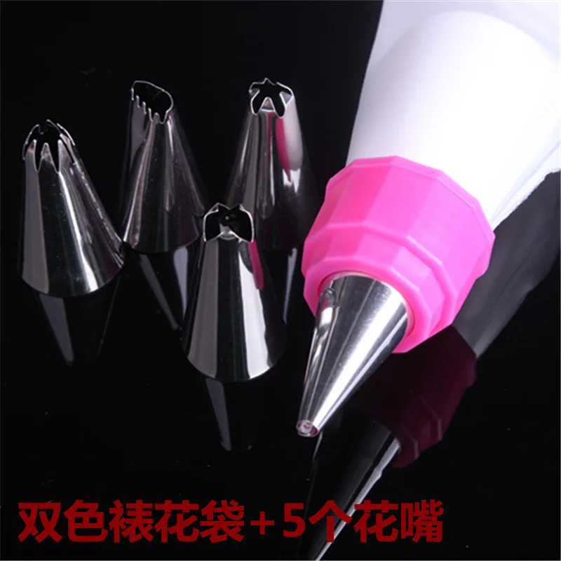 Kitchen Bakeware Baking Pastry Tools Double Hole Color Piping bag