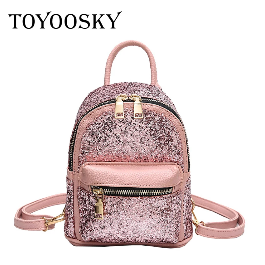 

TOYOOSKY New Shiny Sequins Backpack Korean Fashion Female Bag The Street School Bags For Teenagers Girls Ladies Bags Mochila