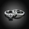 Fashion Solid 100% 925 Sterling Silver Wedding Bridal Set Luxury Jewelry Princess Cubic Zirconia Egagement Ring Set For Women 4