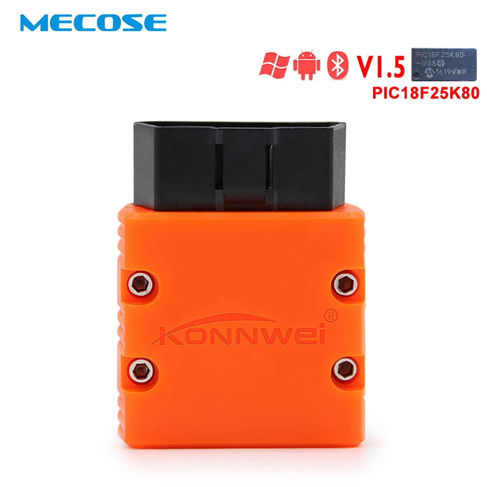 KONNWEI KW902 ELM327 V1.5 Bluetooth чип PIC18f25k80 OBDII считыватель кодов ELM 327 autoscanche rOBD2
