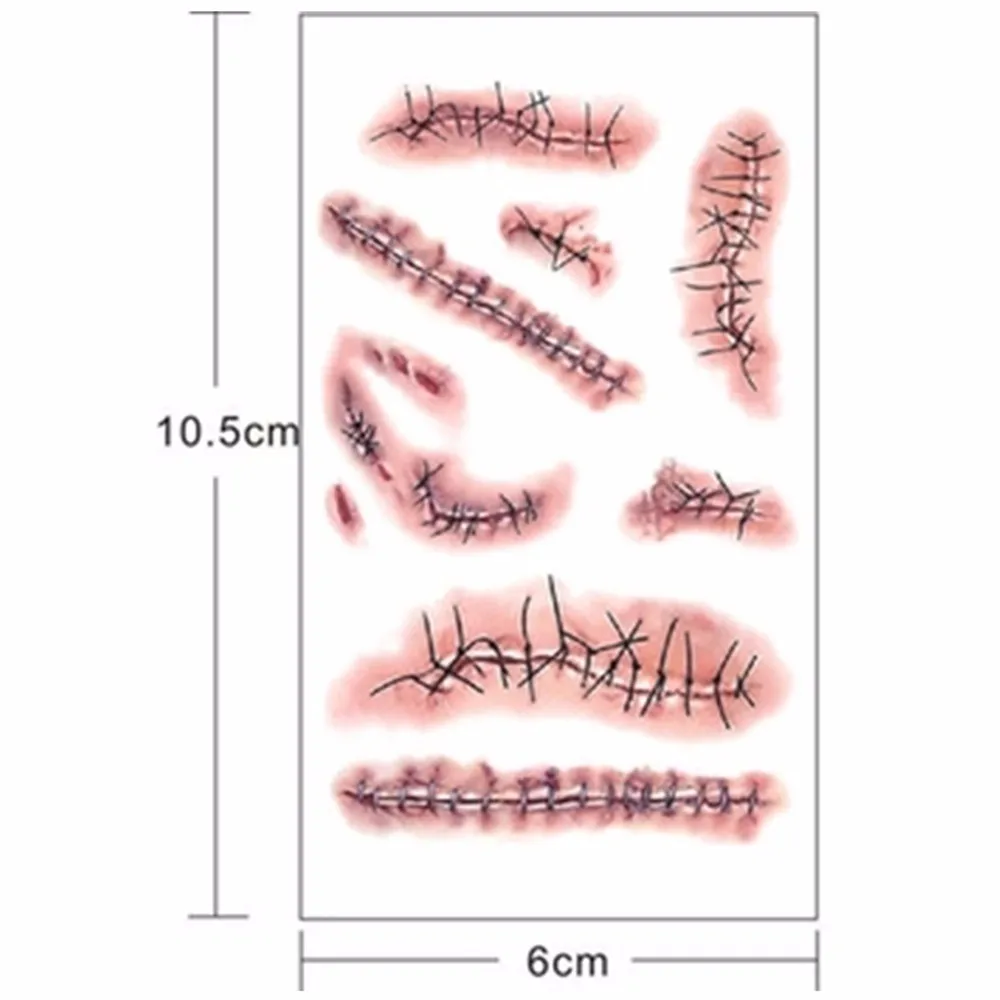Halloween-Party-Decoration-Temporary-Tattoos-Simulation-Terror-Wound-Realistic-Blood-Injury-Scar-Fake-Tattoo-Sticker-HG0213 (2)
