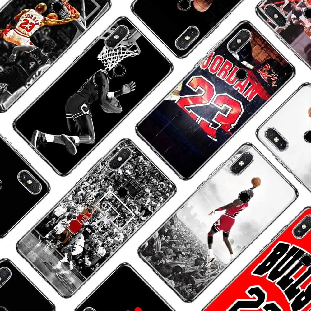 

Transparent Soft Silicone Phone Cases Basketball God Michael Jordan for Xiaomi A1 A2 8 Redmi Note 4X 4 5 6 5A 6A S2 Pro