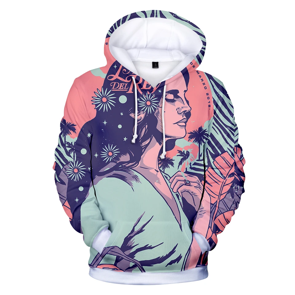 aikooki Print Sweatshirts Hoodie Fashion Clothes Lana Del Rey Fashion Hoodies Print Girls Boys Warm Cool Long Sleeve Skull
