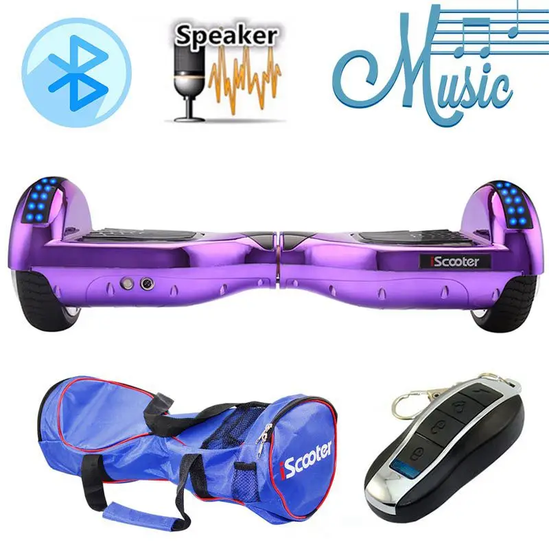 iScooter Electric Skateboard Hoverboard Self Balancing Scooter two 6.5 inch Wheel with Led Bluetooth Speaker 6.5'' hover board iScooter Electric Skateboard Hoverboard Self Balancing Scooter two 6.5 inch Wheel with Led Bluetooth Speaker 6.5'' hover board