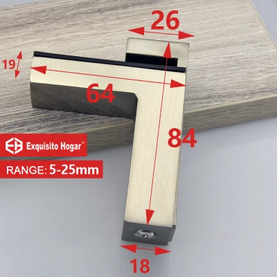 Цветной зажим для мебели Регулируемый зажим стеклянная полка F Тип доска стеклянный зажим оборудование стеклянный Кронштейн пластина зажим запчасти - Цвет: TG104-S-NB