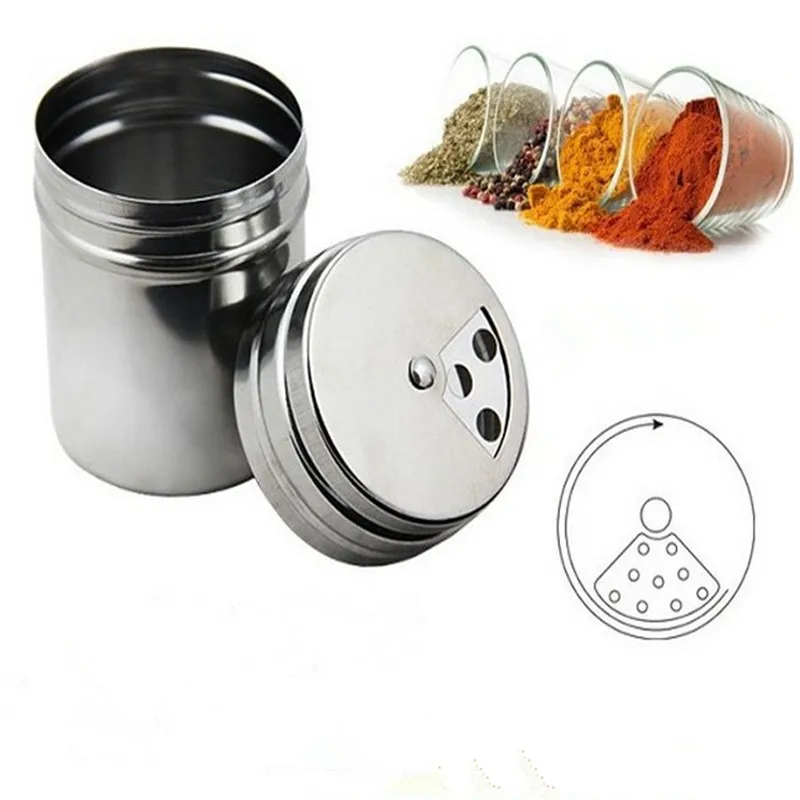 

DoreenBeads Multifunctional Stainless Steel Salt Spice Pepper Shakers BBQ Cooking Kitchen Tool Toothpicks Case Storage 1PC
