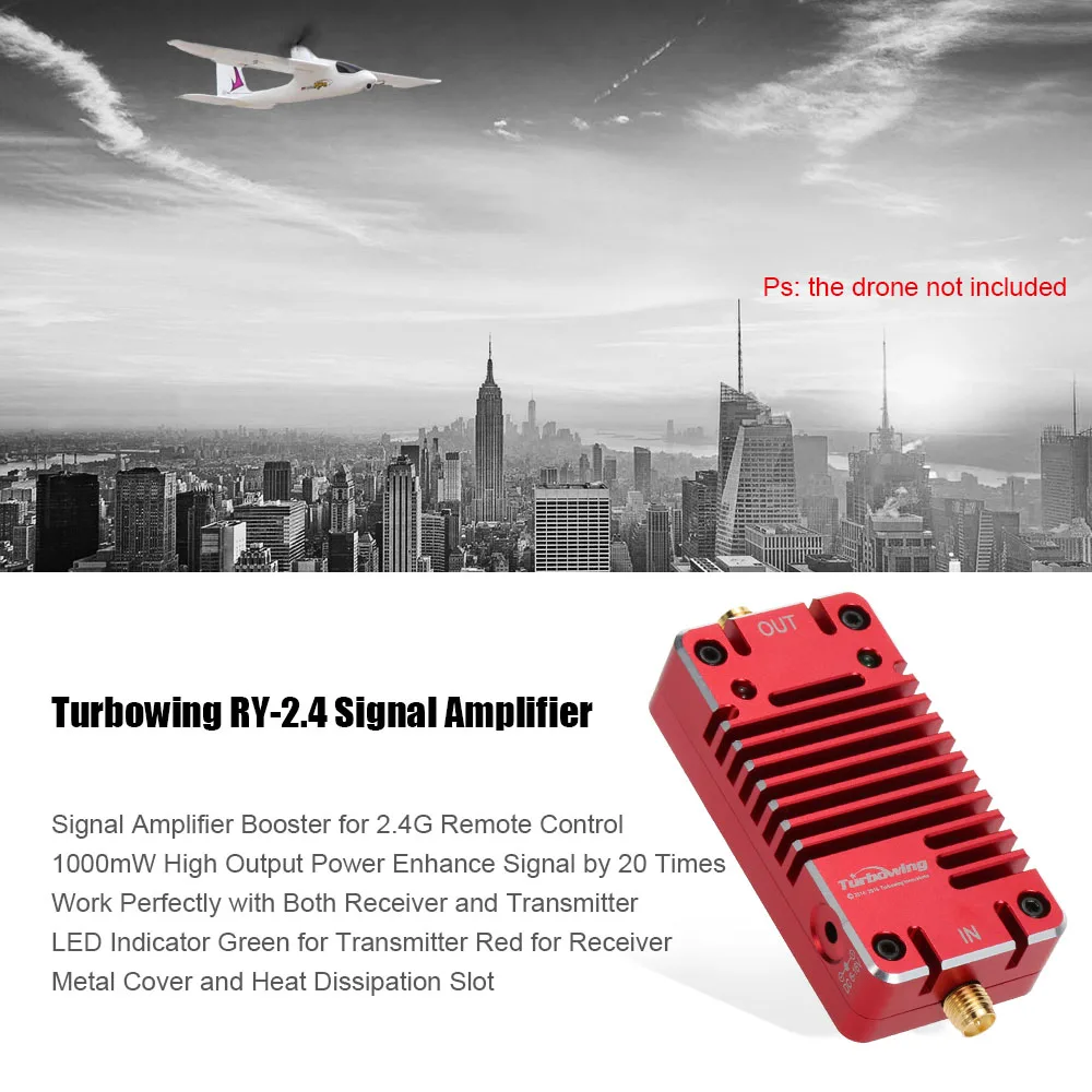 Высококачественный турбовидный RY-2.4 2,4G усилитель радиосигнала для радиоуправляемого дрона FPV 2,4G приемник и передатчик