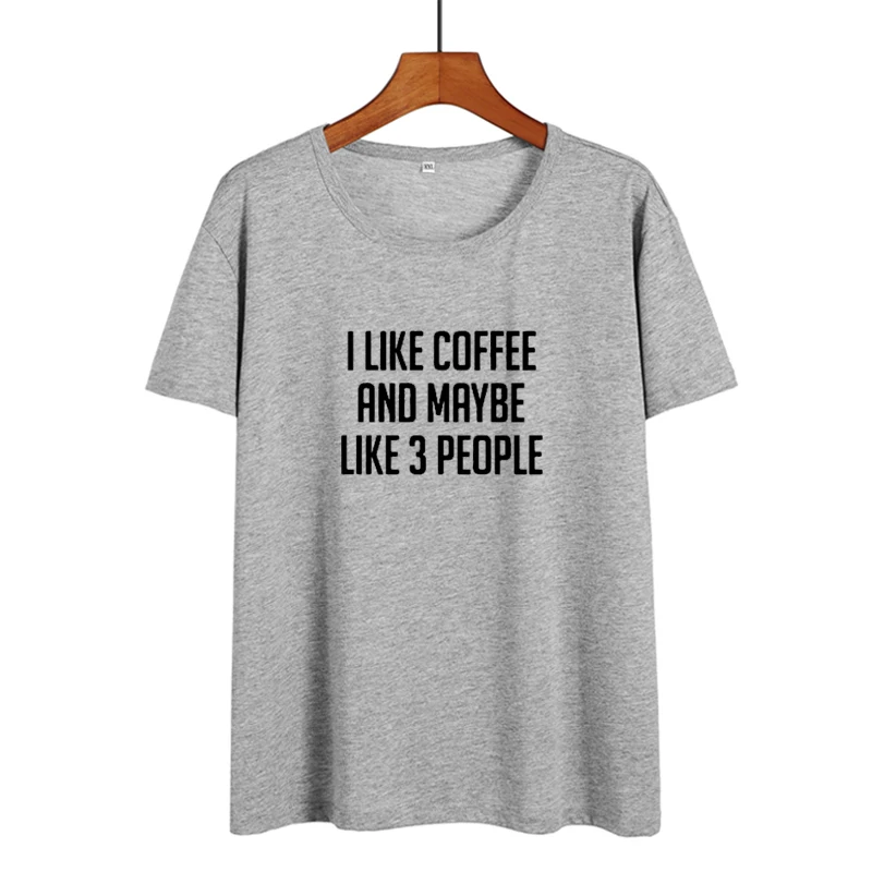 Футболка женская белая черная с надписью I Like Coffee Tumblr|Футболки| |