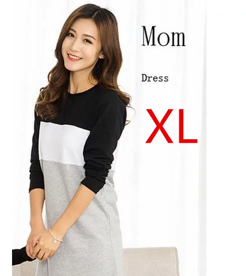 Наборы для семьи модели платьев для мамы и дочки одежда для семьи хлопковые футболки для отца и сына одинаковые хлопковые лоскутные комплекты в полоску для всей семьи - Цвет: Mom XL