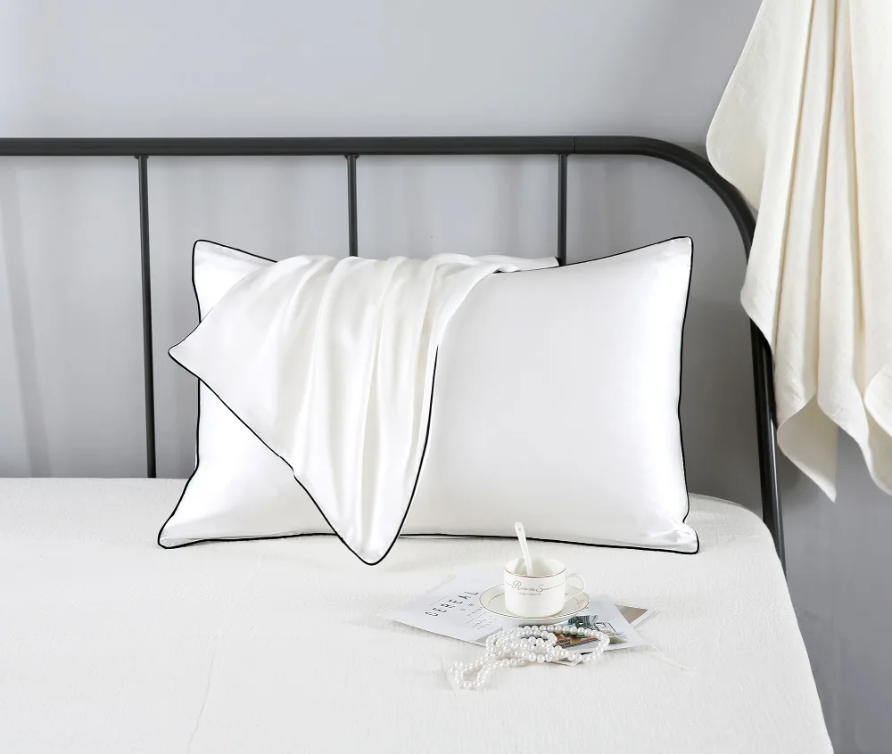 mulberry silk pillowcase16m/m 25 m/m Black Edge 100 Pure Mulberry Silk