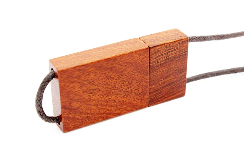JASTER Lanyard деревянный USB флеш-накопитель Красная деревянная Флешка 4 ГБ 8 ГБ 16 ГБ 32 ГБ 64 ГБ бамбуковая палочка для создания логотипа гравировка свадебные подарки