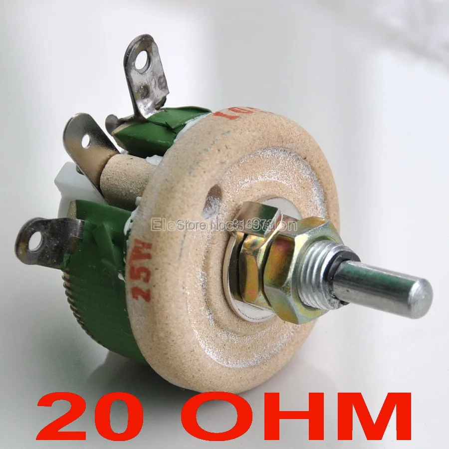 Variable Resistor,Rheostat 25 Watts. 25W 20 OHM High Power Wirewound Potentiometer 