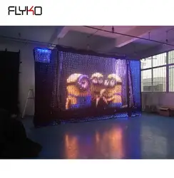 P5cm HD анимация 3 шт. подключен 3x6 м мягкая ткань led видео шторы для события украшения стены