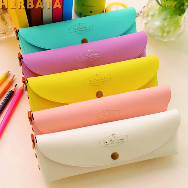 

Creative candy color PU fashion 6 types pencil case Stationery Storage Organizer Case School Supply Student Prize CL-1931