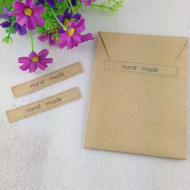 2000PCS/Lot Kraft Paper Stickers "Hand made" Sticker Labels Self Adhesive Label Stickers DIY