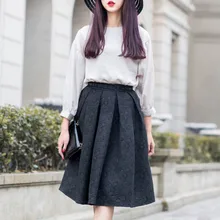 Новая стильная женская плиссированная юбка-зонтик с темным цветком и высокой талией, Женские винтажные юбки в западном стиле на весну и лето