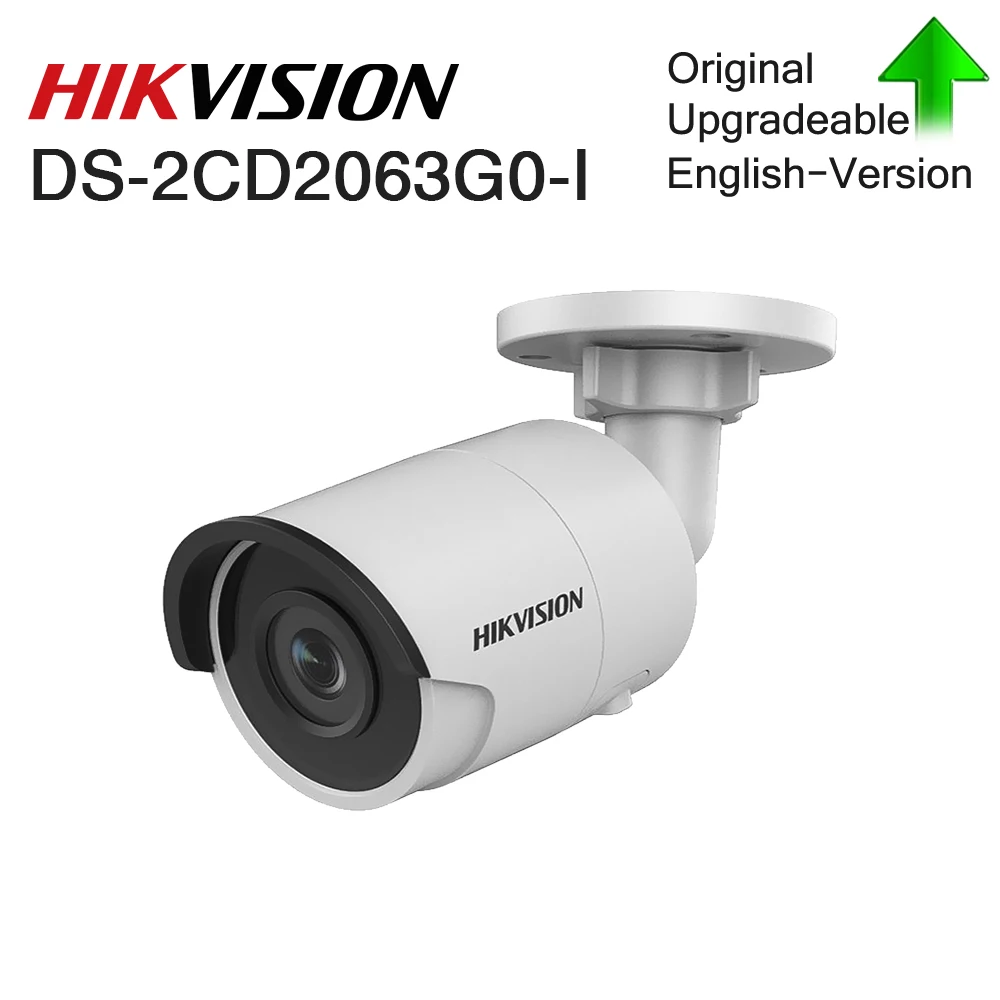 

Hikvision Network Camera Fixed Bullet 6MP IR DS-2CD2063G0-I POE ONVIF IR30m H.265 security camera SD Card Slot